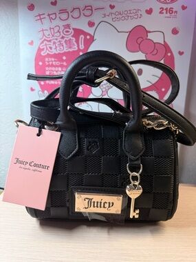 Juicy Couture Liquorice Miss Independent Logo Checkered Mini Crossbody